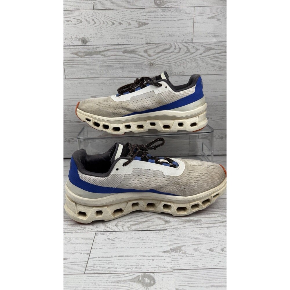 On Running Cloudmonster Frost White Blue Cobalt Mens US 8.5 Athletic Shoes #441 - Picture 2 of 7